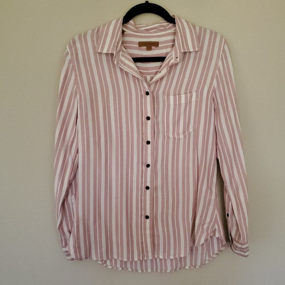 Jach's Girlfriend Soft pink/white stripe top S